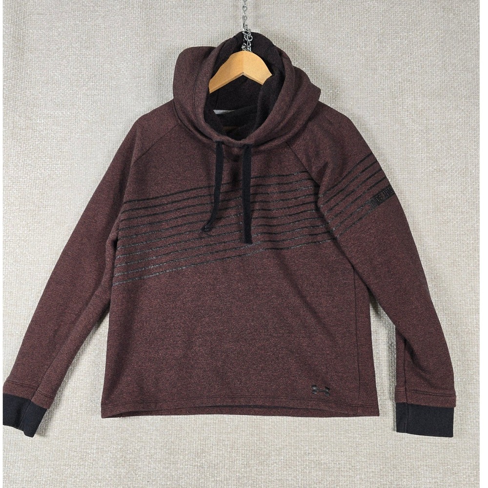 Under Armour Threadborne Hoodie Womens Medium Maroon‎ Cowl Neck Pullover Fleece